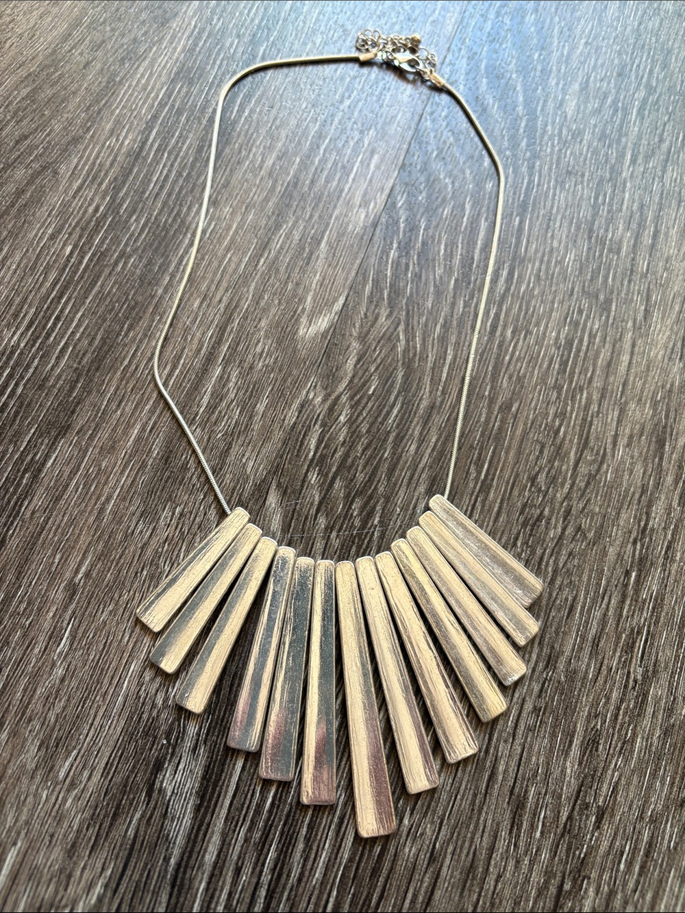 Silver Fan Bar Statement Necklace